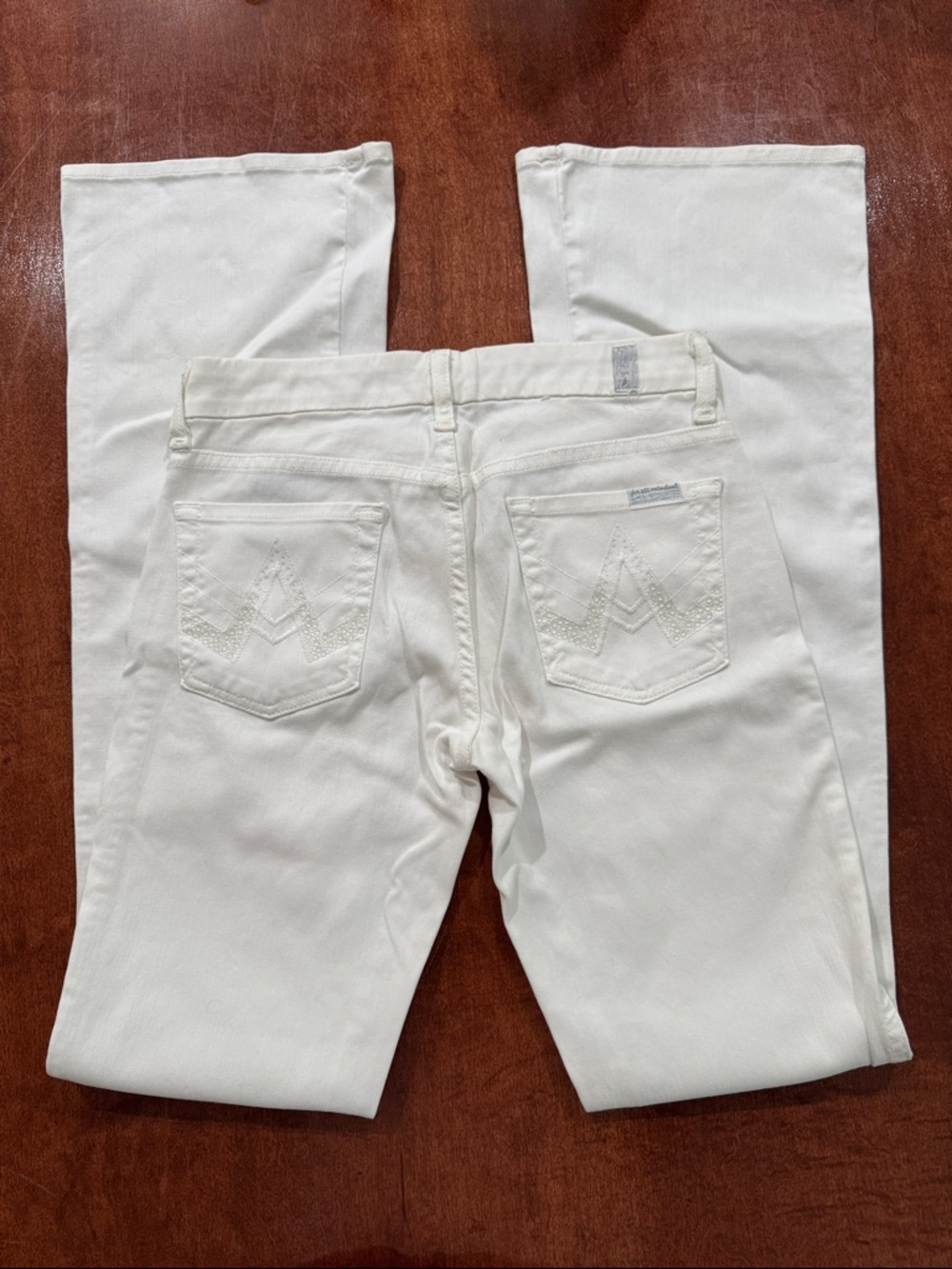 7 For All Mankind Classic A-Pocket Crystal Embellished Flare Jeans